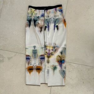 Roland Mouret Cream watercolor pencil skirt
